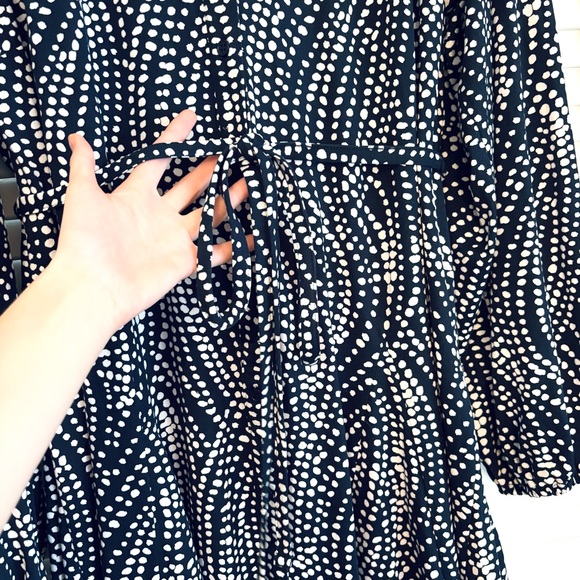 Cato Polkadot Navy Blue and White Button Down Midi Dress Size 18/20W - Picture 3 of 8